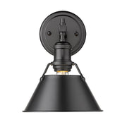 Golden - 3306-BA1 BLK-BLK - One Light Bath Vanity - Orwell - Matte Black