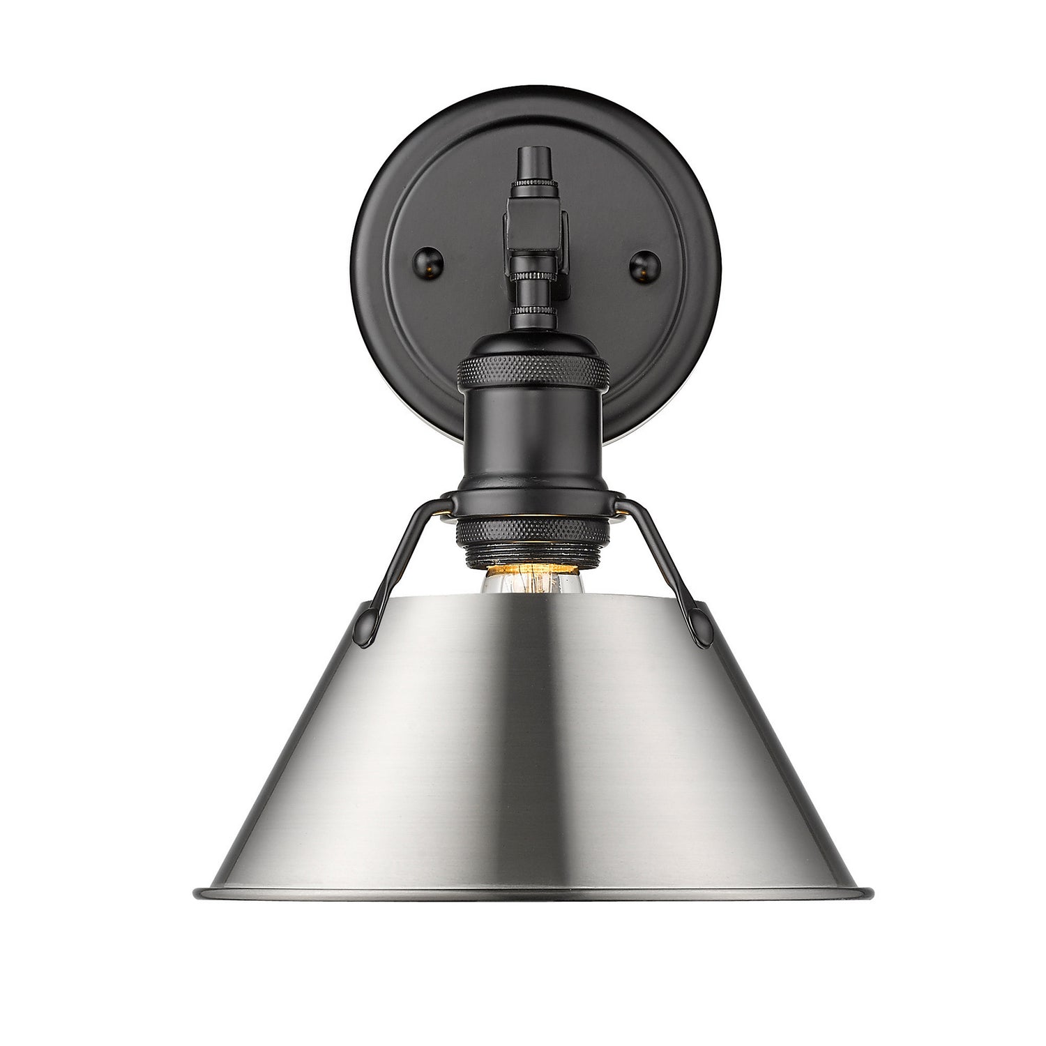 Golden - 3306-BA1 BLK-PW - One Light Bath Vanity - Orwell - Matte Black