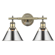 Golden - 3306-BA2 AB-CH - Two Light Bath Vanity - Orwell - Aged Brass