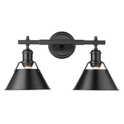Golden - 3306-BA2 BLK-BLK - Two Light Bath Vanity - Orwell - Matte Black