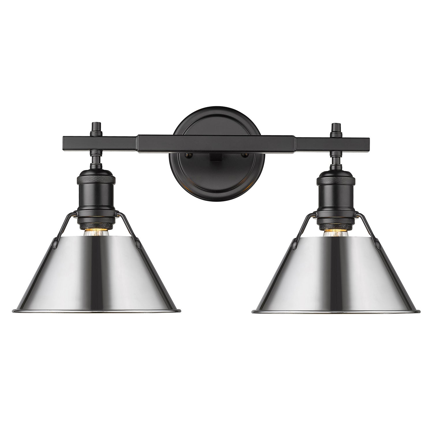 Golden - 3306-BA2 BLK-CH - Two Light Bath Vanity - Orwell - Matte Black