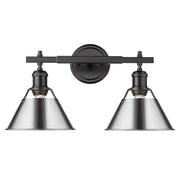 Golden - 3306-BA2 BLK-CH - Two Light Bath Vanity - Orwell - Matte Black