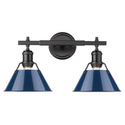 Golden - 3306-BA2 BLK-NVY - Two Light Bath Vanity - Orwell - Matte Black