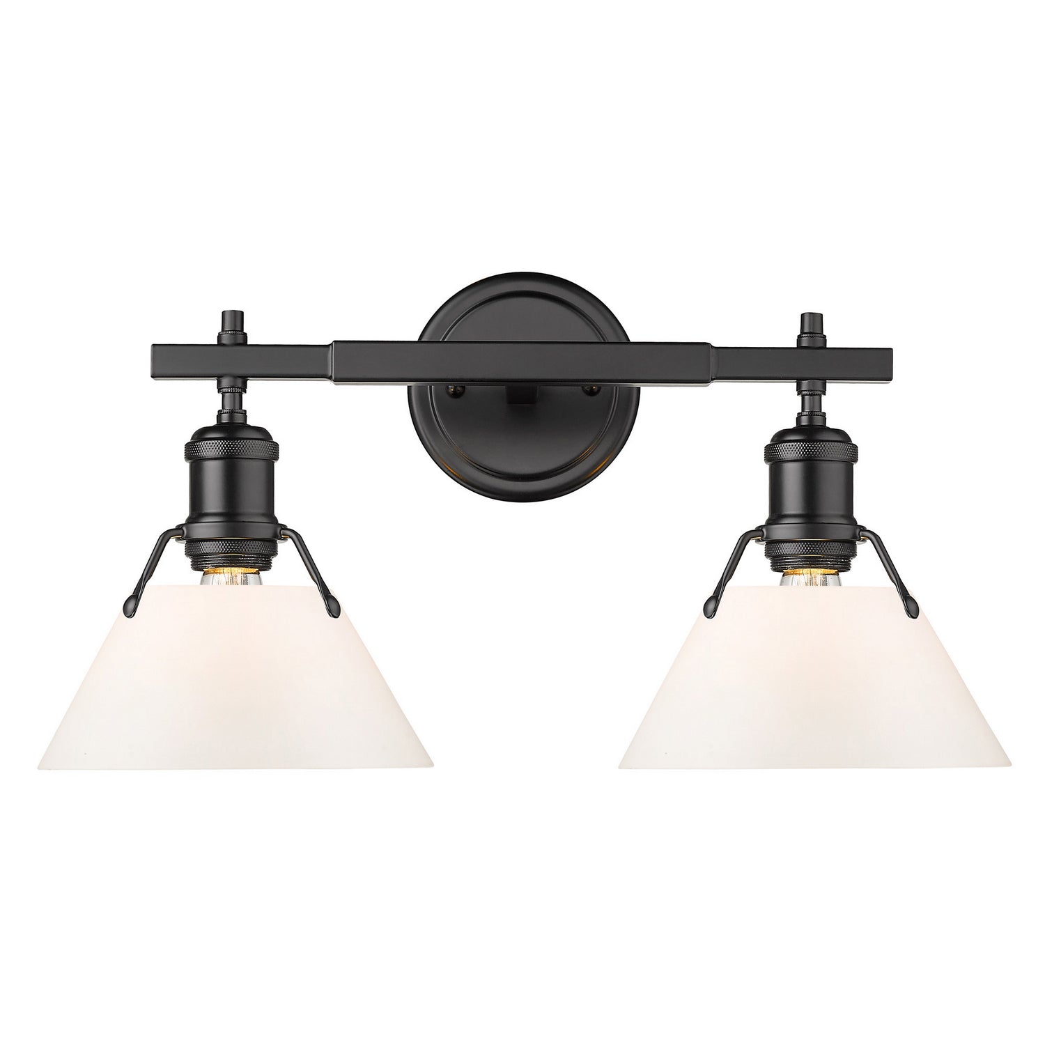 Golden - 3306-BA2 BLK-OP - Two Light Bath Vanity - Orwell - Matte Black
