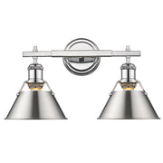 Golden - 3306-BA2 CH-PW - Two Light Bath Vanity - Orwell - Chrome