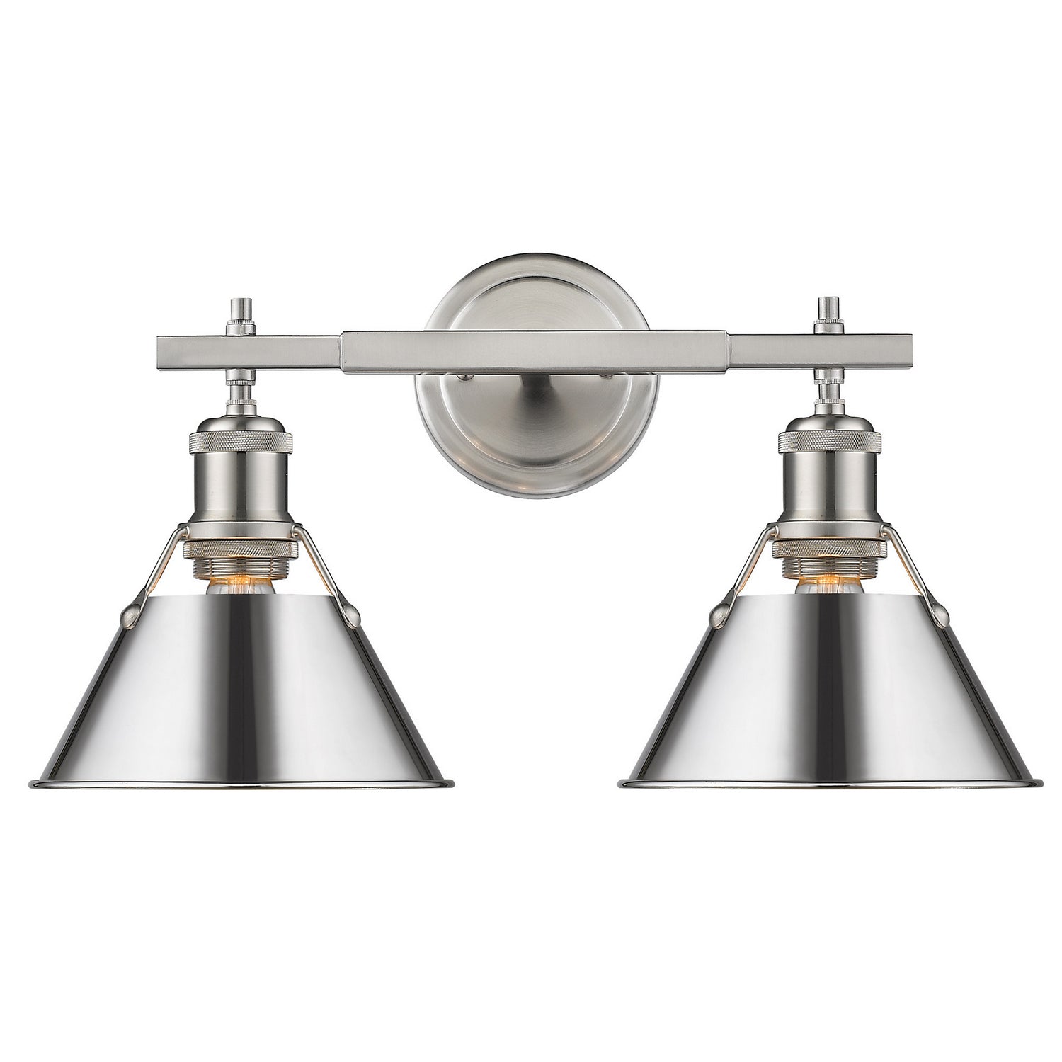 Golden - 3306-BA2 PW-CH - Two Light Bath Vanity - Orwell - Pewter