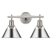 Golden - 3306-BA2 PW-CH - Two Light Bath Vanity - Orwell - Pewter