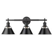 Golden - 3306-BA3 BLK-BLK - Three Light Bath Vanity - Orwell - Matte Black