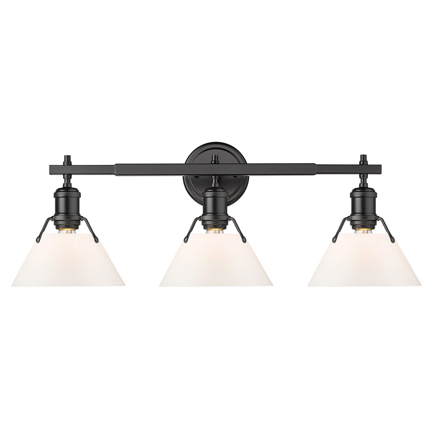 Golden - 3306-BA3 BLK-OP - Three Light Bath Vanity - Orwell - Matte Black