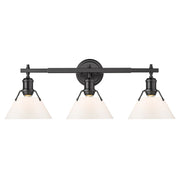Golden - 3306-BA3 BLK-OP - Three Light Bath Vanity - Orwell - Matte Black