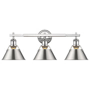 Golden - 3306-BA3 CH-PW - Three Light Bath Vanity - Orwell - Chrome