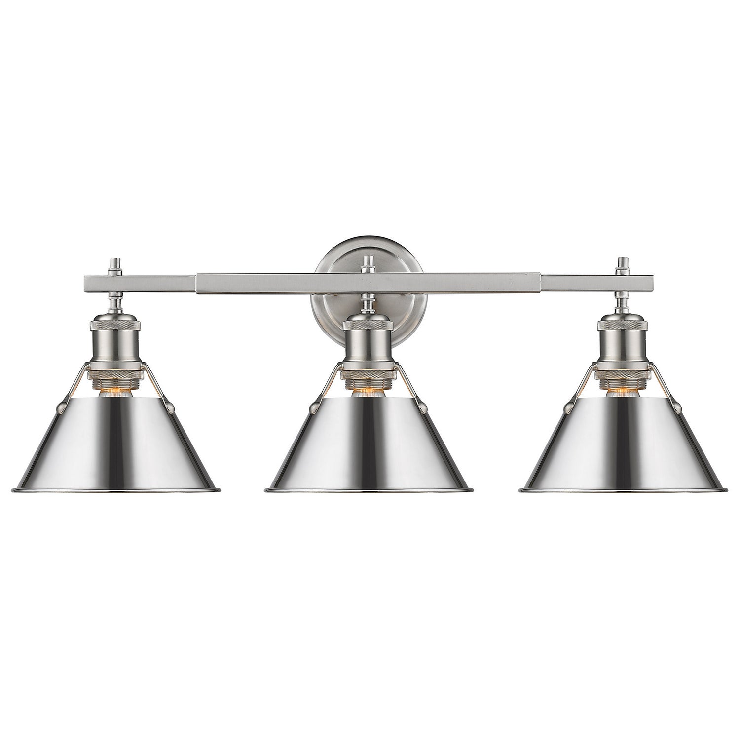 Golden - 3306-BA3 PW-CH - Three Light Bath Vanity - Orwell - Pewter