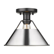 Golden - 3306-FM BLK-CH - One Light Flush Mount - Orwell - Matte Black