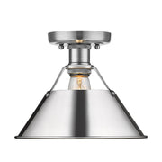 Golden - 3306-FM PW-CH - One Light Flush Mount - Orwell - Pewter