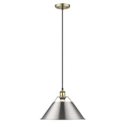 Golden - 3306-L AB-PW - One Light Pendant - Orwell - Aged Brass
