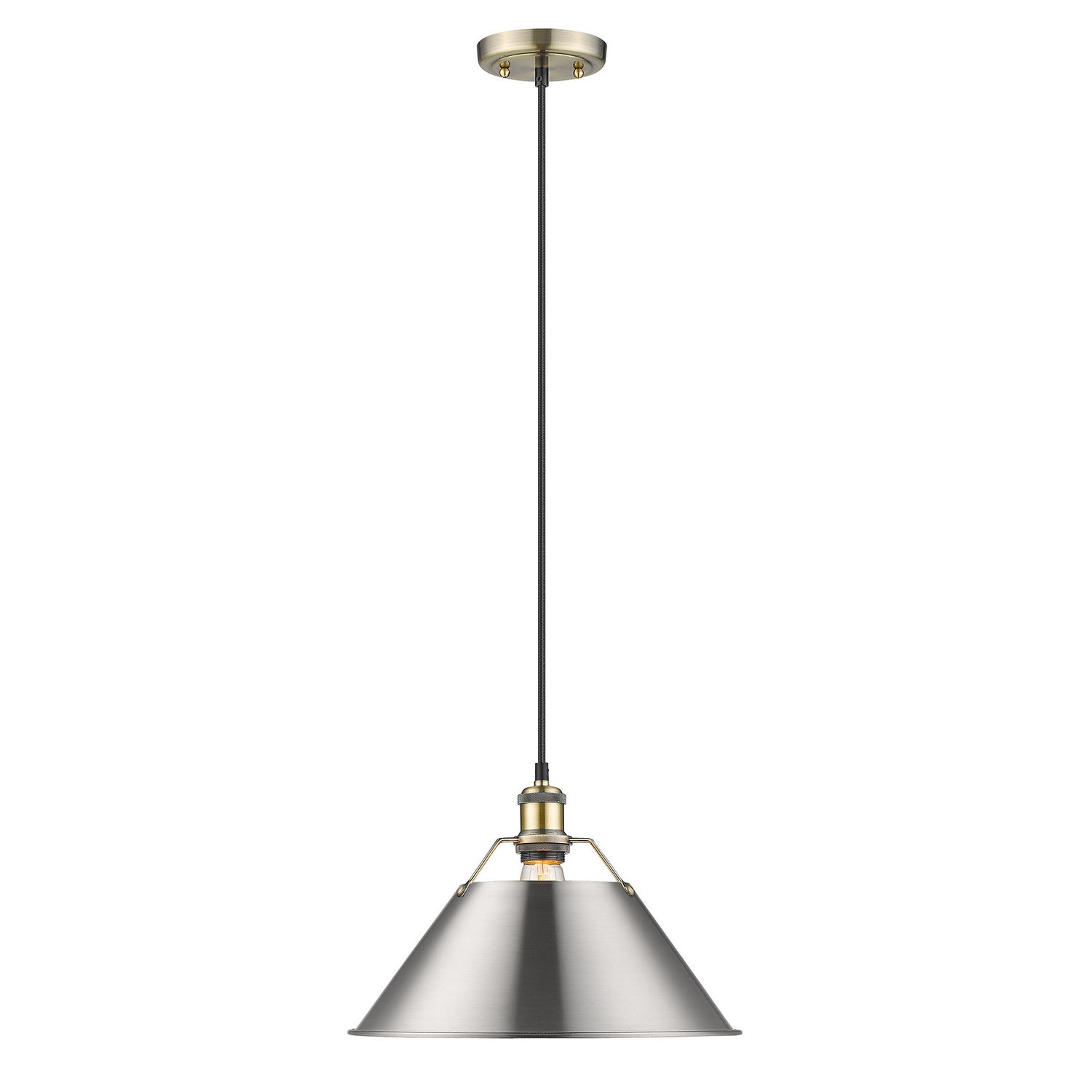 Golden - 3306-L AB-PW - One Light Pendant - Orwell - Aged Brass