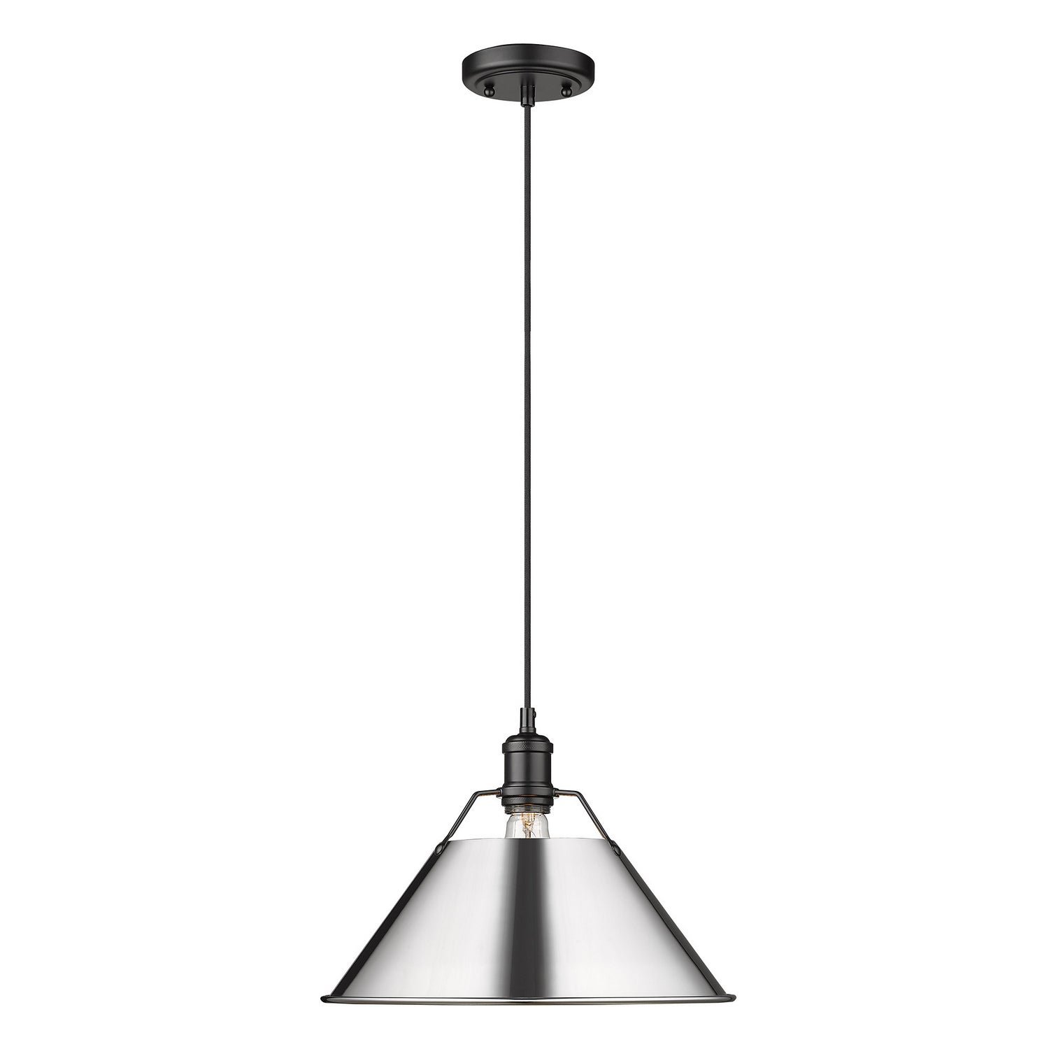 Golden - 3306-L BLK-CH - One Light Pendant - Orwell - Matte Black