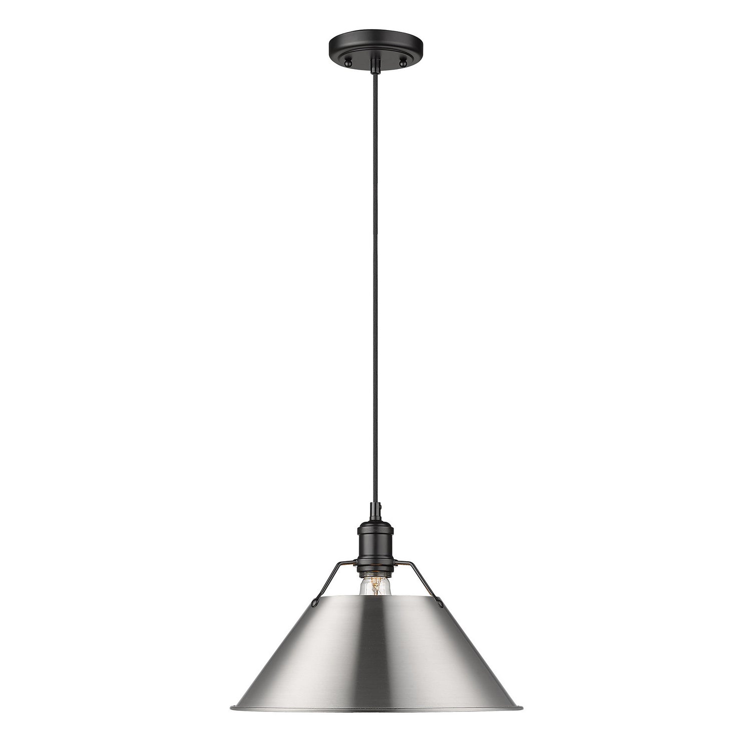 Golden - 3306-L BLK-PW - One Light Pendant - Orwell - Matte Black