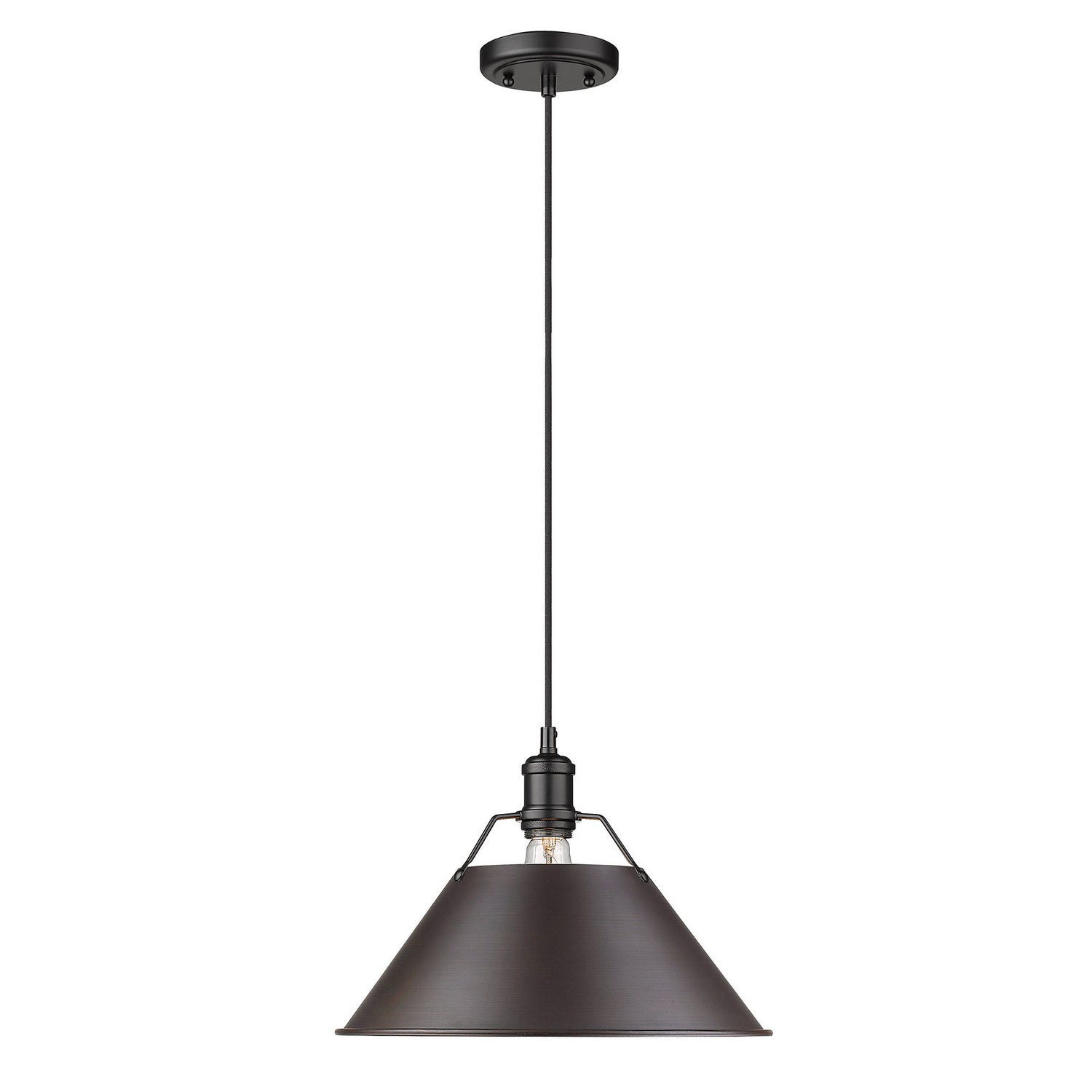 Golden - 3306-L BLK-RBZ - One Light Pendant - Orwell - Matte Black