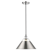 Golden - 3306-L CH-PW - One Light Pendant - Orwell - Chrome
