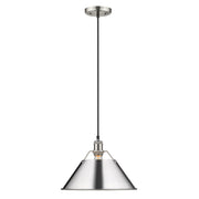 Golden - 3306-L PW-CH - One Light Pendant - Orwell - Pewter