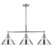 Golden - 3306-LP PW-CH - Three Light Linear Pendant - Orwell - Pewter