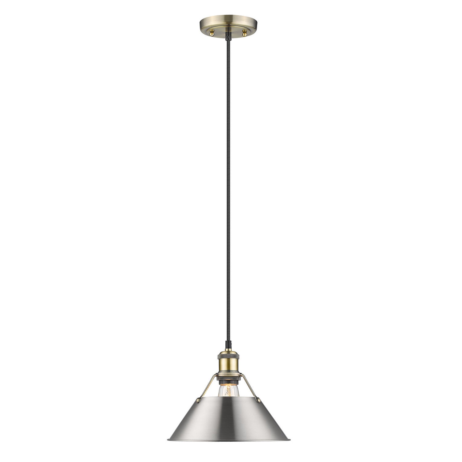 Golden - 3306-M AB-PW - One Light Pendant - Orwell - Aged Brass