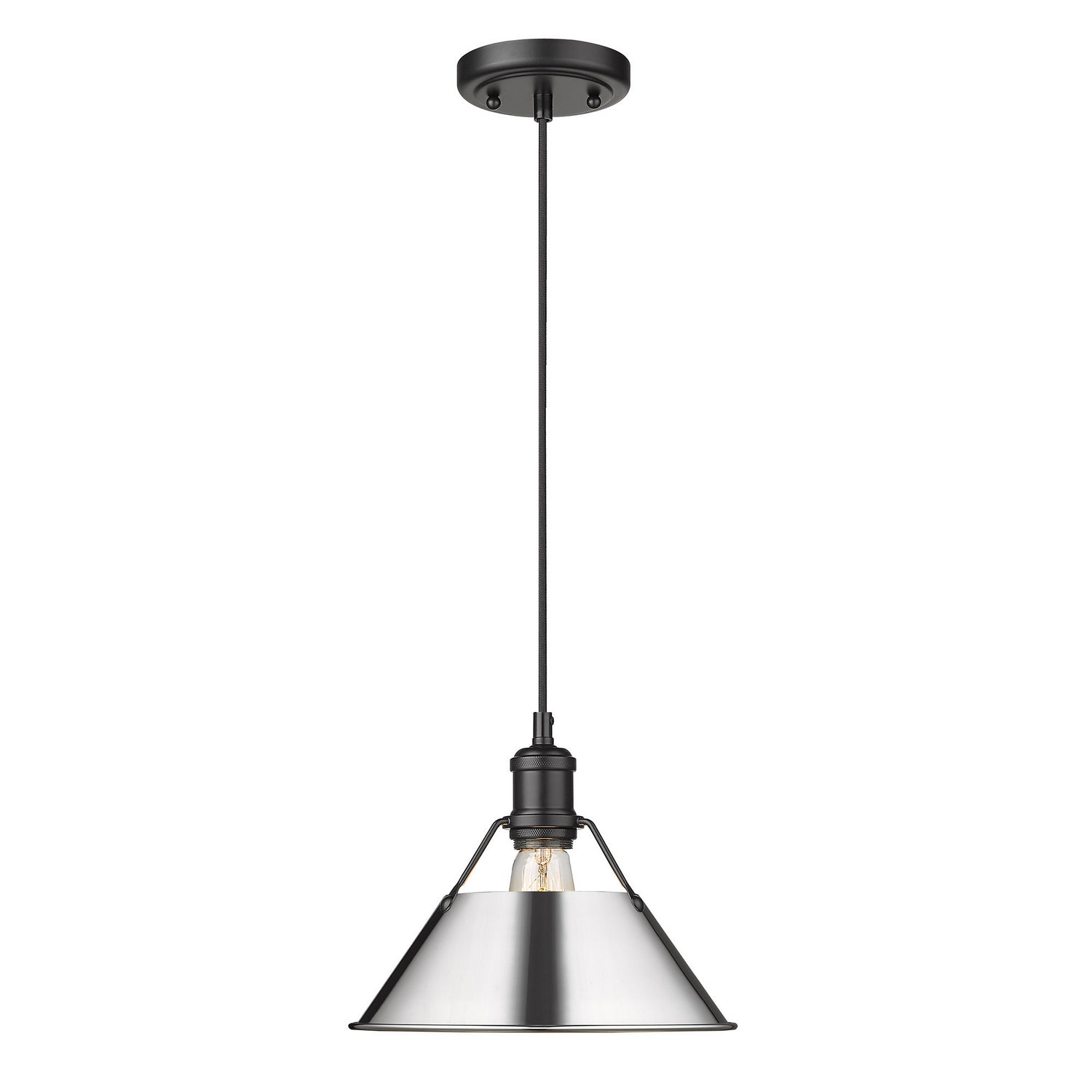 Golden - 3306-M BLK-CH - One Light Pendant - Orwell - Matte Black