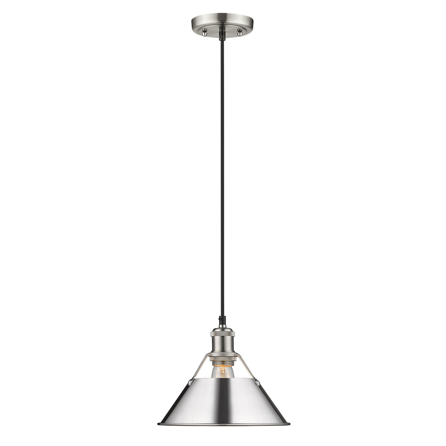 Golden - 3306-M PW-CH - One Light Pendant - Orwell - Pewter