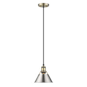 Golden - 3306-S AB-PW - One Light Mini Pendant - Orwell - Aged Brass