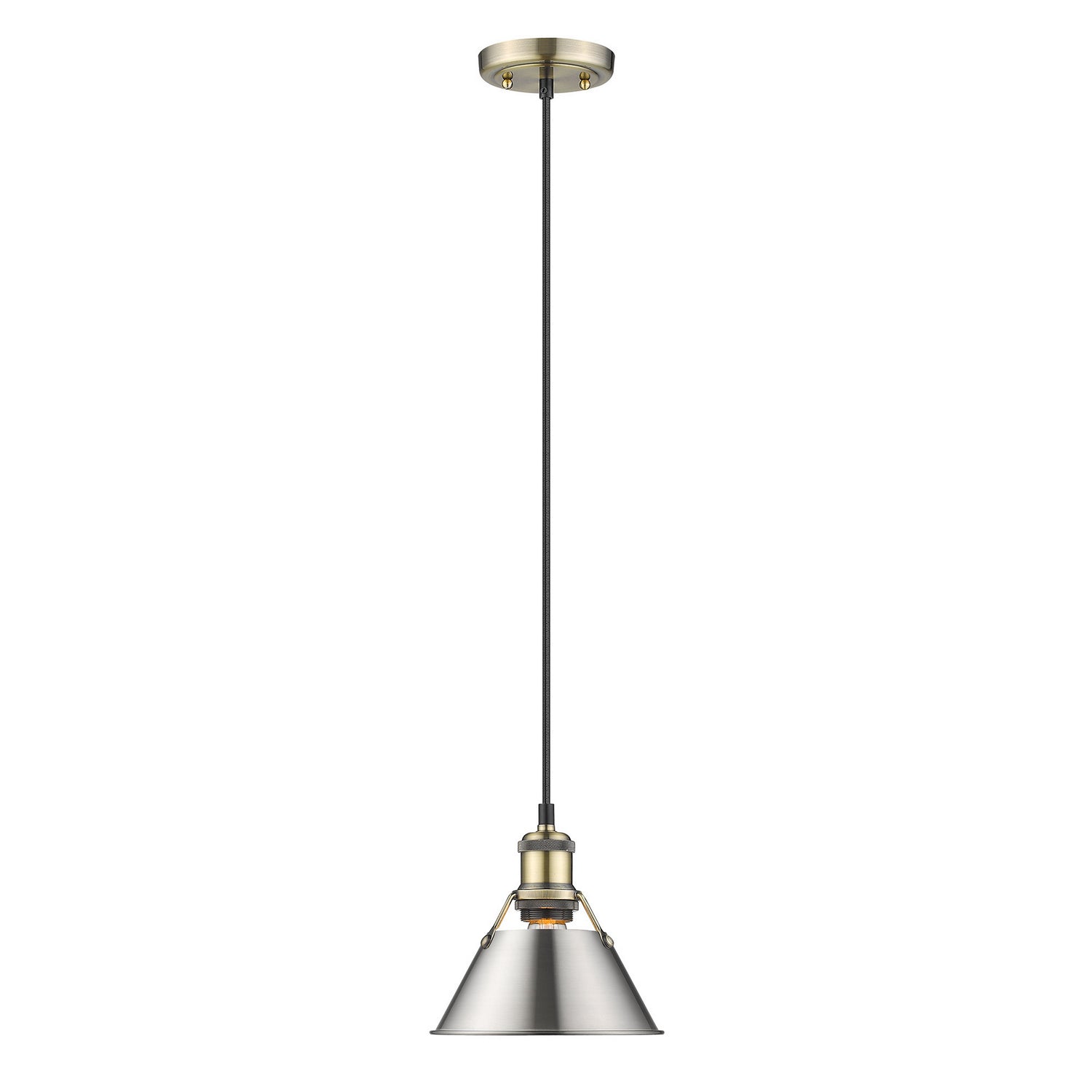 Golden - 3306-S AB-PW - One Light Mini Pendant - Orwell - Aged Brass