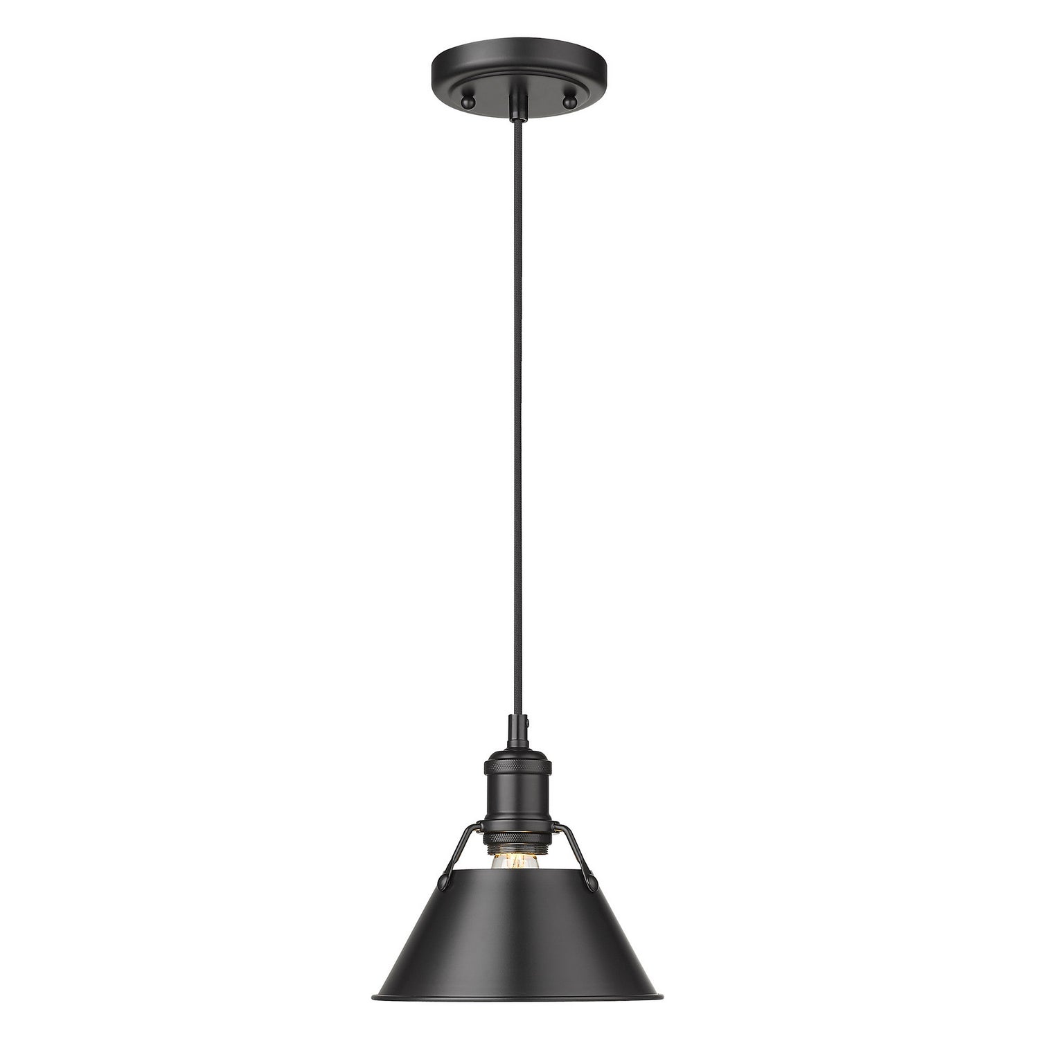 Golden - 3306-S BLK-BLK - One Light Mini Pendant - Orwell - Matte Black
