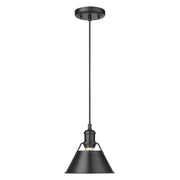 Golden - 3306-S BLK-BLK - One Light Mini Pendant - Orwell - Matte Black