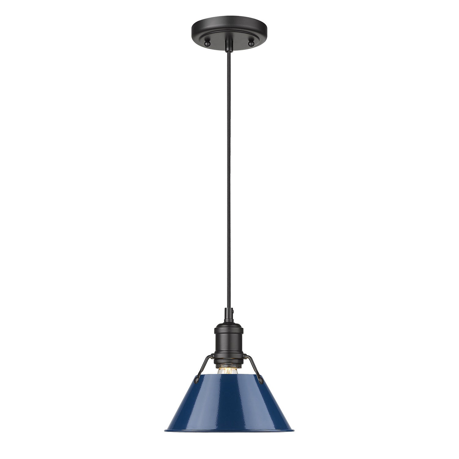 Golden - 3306-S BLK-NVY - One Light Mini Pendant - Orwell - Matte Black