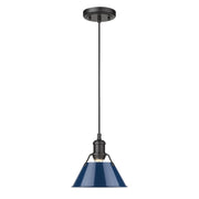 Golden - 3306-S BLK-NVY - One Light Mini Pendant - Orwell - Matte Black