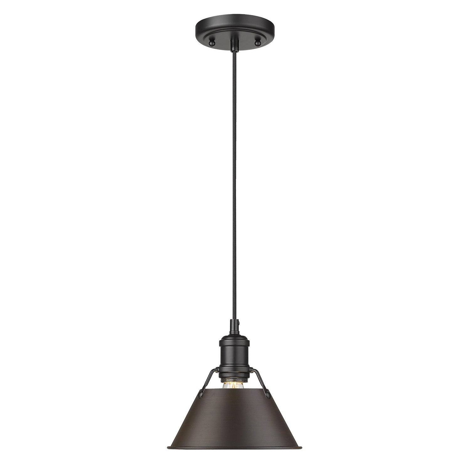 Golden - 3306-S BLK-RBZ - One Light Mini Pendant - Orwell - Matte Black