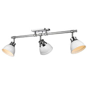 Golden - 3602-3SF CH-WHT - Three Light Semi-Flush Mount - Duncan - Chrome