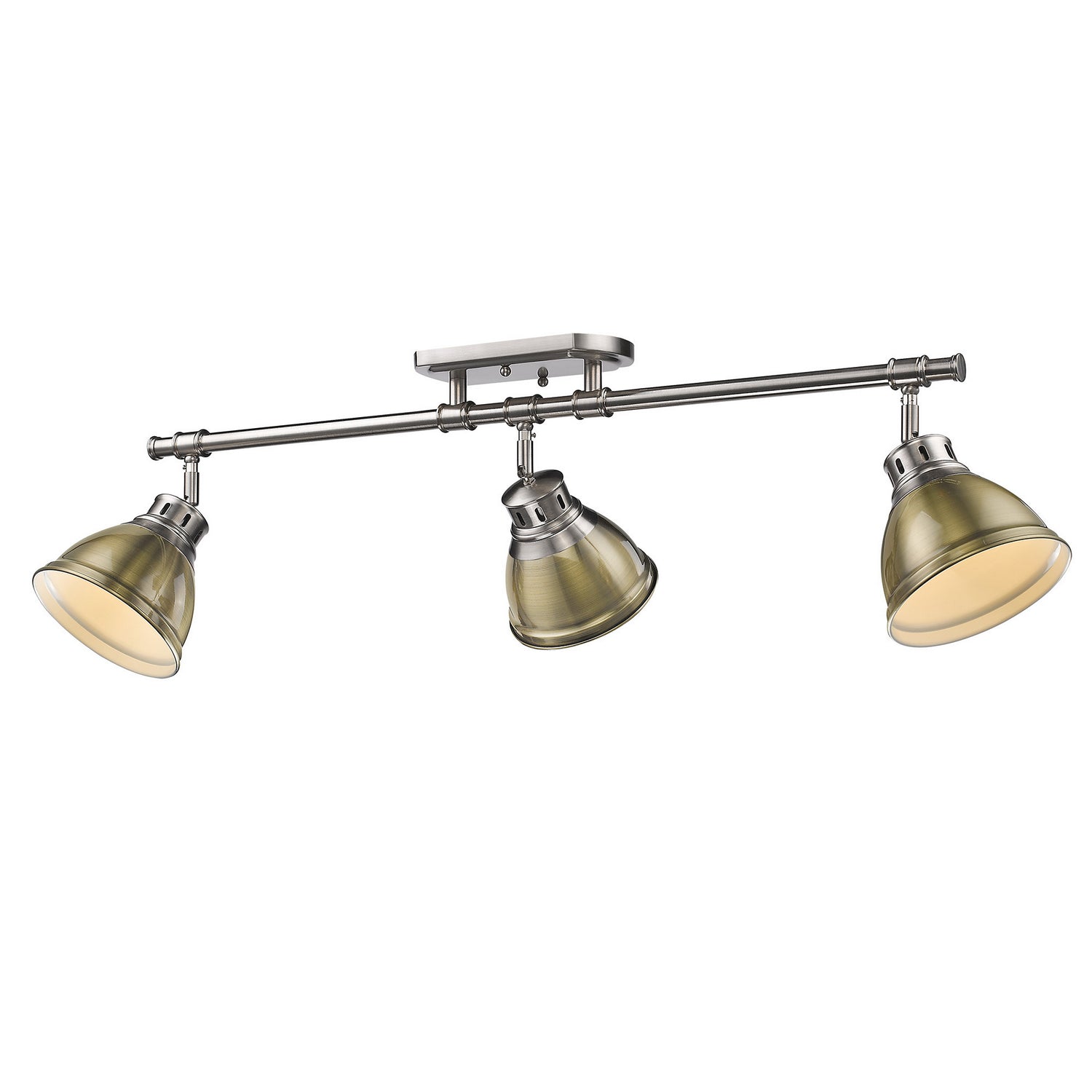 Golden - 3602-3SF PW-AB - Three Light Semi-Flush Mount - Duncan - Pewter
