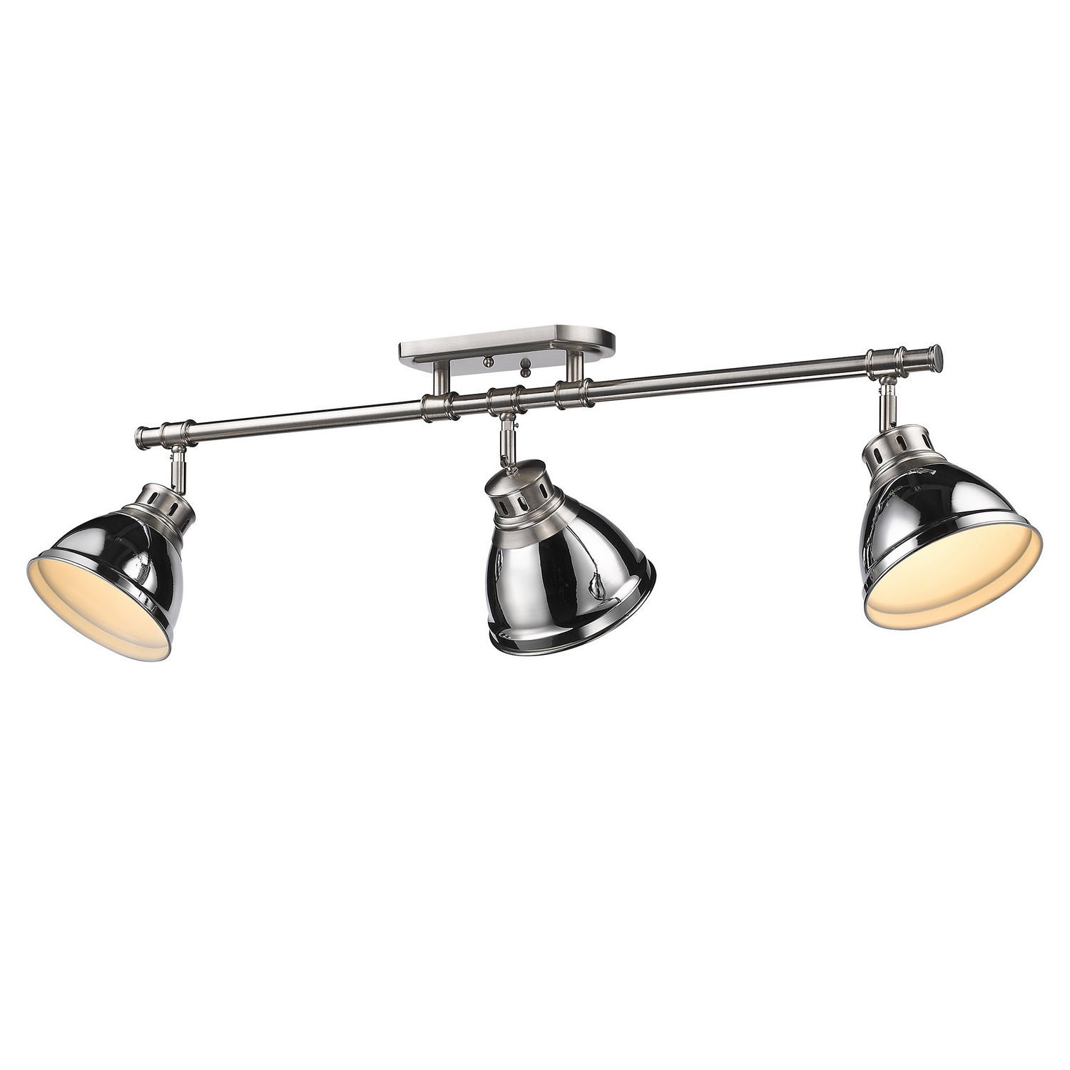 Golden - 3602-3SF PW-CH - Three Light Semi-Flush Mount - Duncan - Pewter