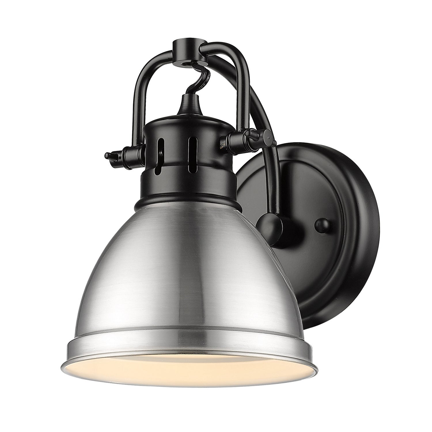 Golden - 3602-BA1 BLK-PW - One Light Bath Vanity - Duncan - Matte Black