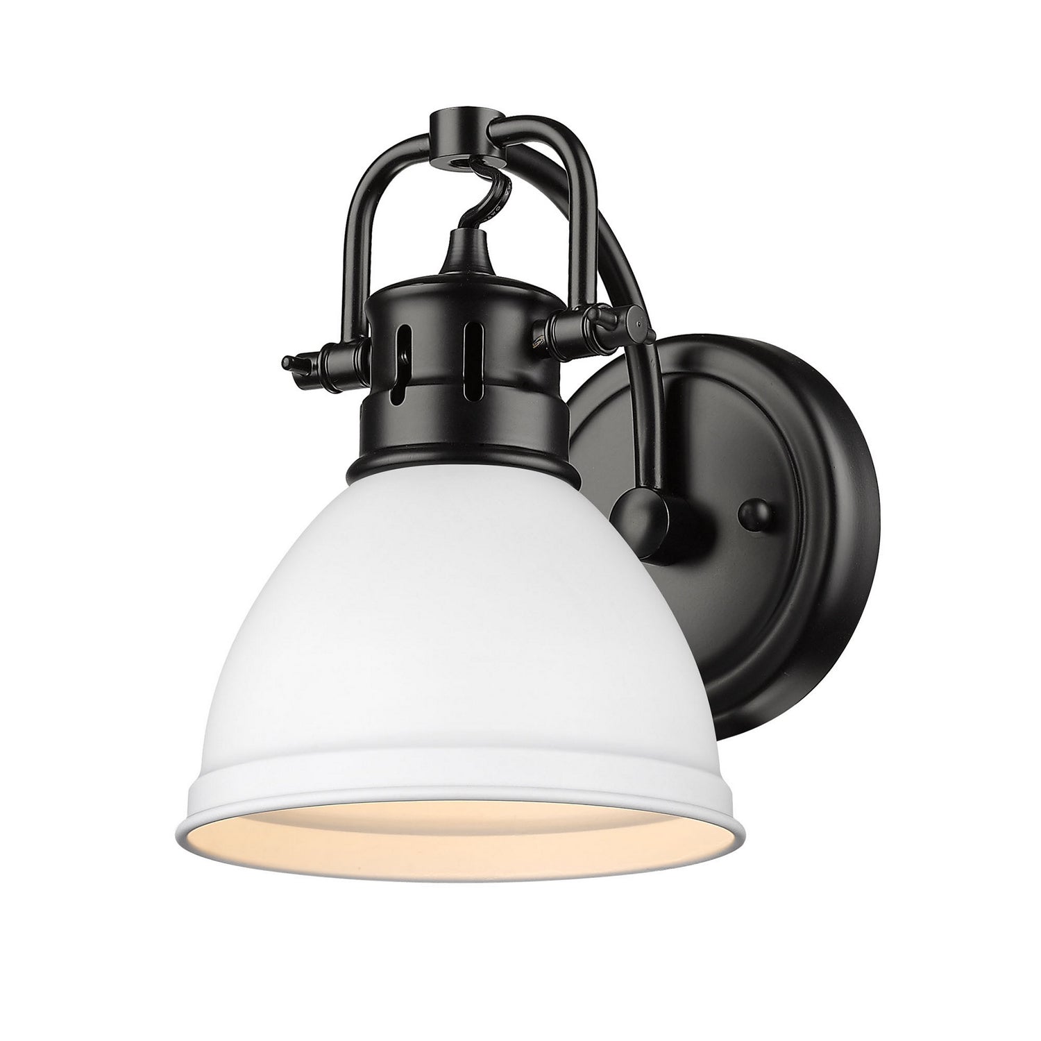 Golden - 3602-BA1 BLK-WHT - One Light Bath Vanity - Duncan - Matte Black