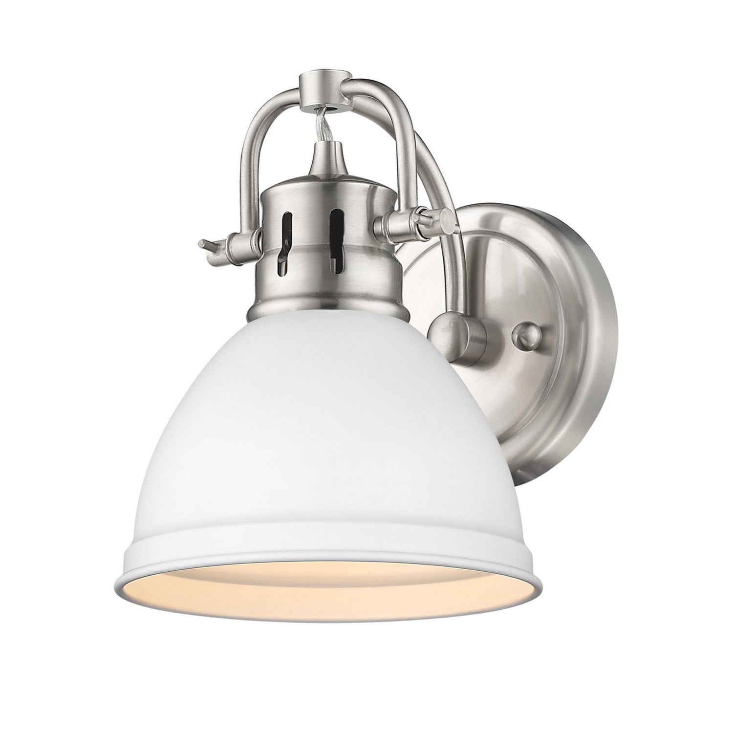 Golden - 3602-BA1 PW-WHT - One Light Bath Vanity - Duncan - Pewter