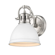 Golden - 3602-BA1 PW-WHT - One Light Bath Vanity - Duncan - Pewter