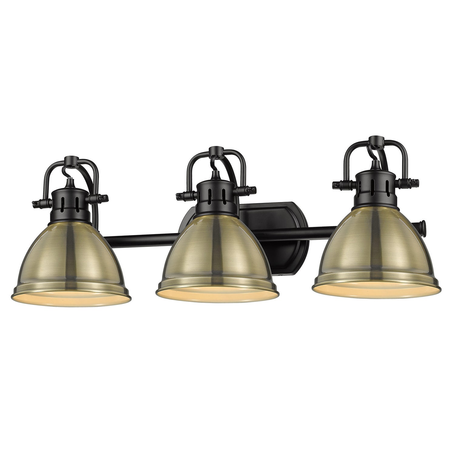 Golden - 3602-BA3 BLK-AB - Three Light Bath Vanity - Duncan - Matte Black
