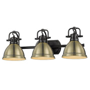 Golden - 3602-BA3 BLK-AB - Three Light Bath Vanity - Duncan - Matte Black