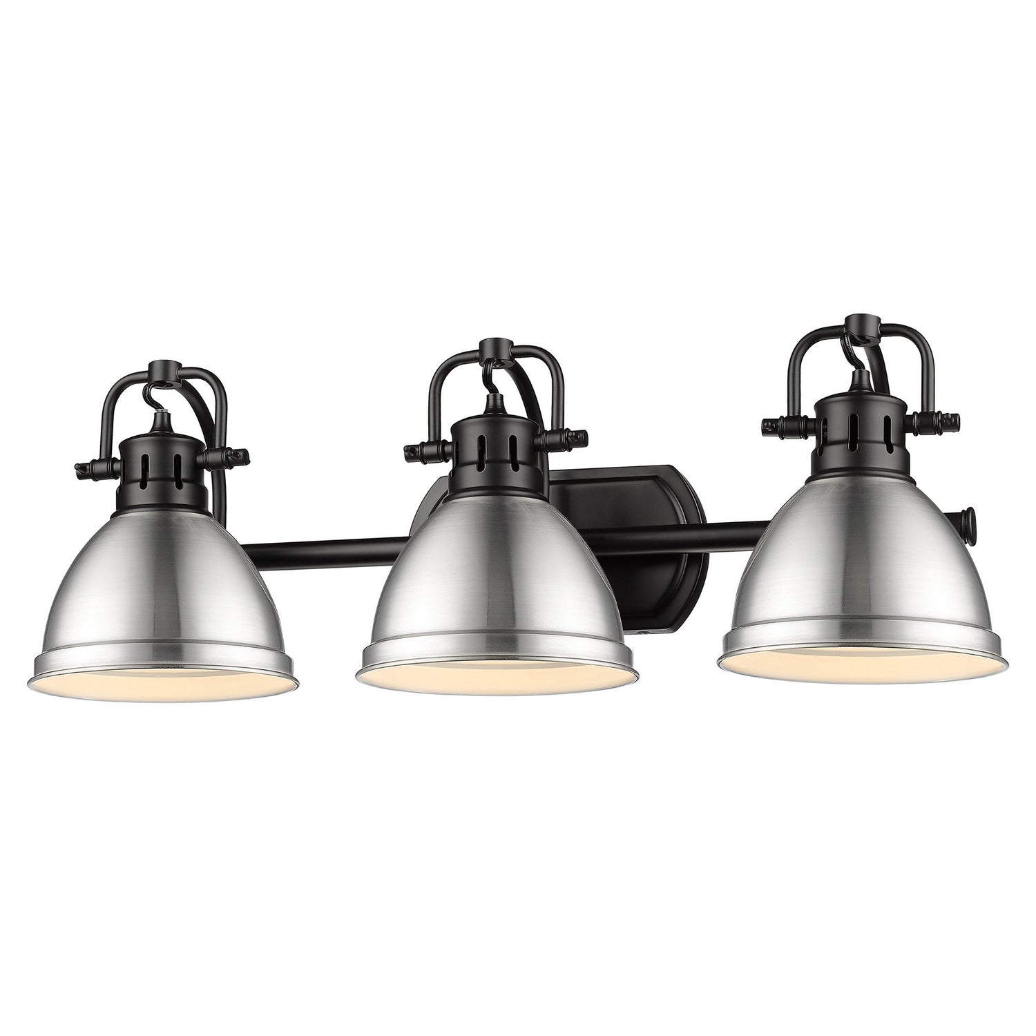 Golden - 3602-BA3 BLK-PW - Three Light Bath Vanity - Duncan - Matte Black