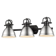 Golden - 3602-BA3 BLK-PW - Three Light Bath Vanity - Duncan - Matte Black