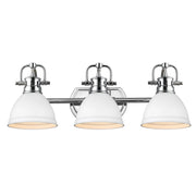 Golden - 3602-BA3 CH-WHT - Three Light Bath Vanity - Duncan - Chrome