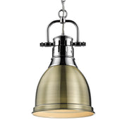 Golden - 3602-S CH-AB - One Light Pendant - Duncan - Chrome