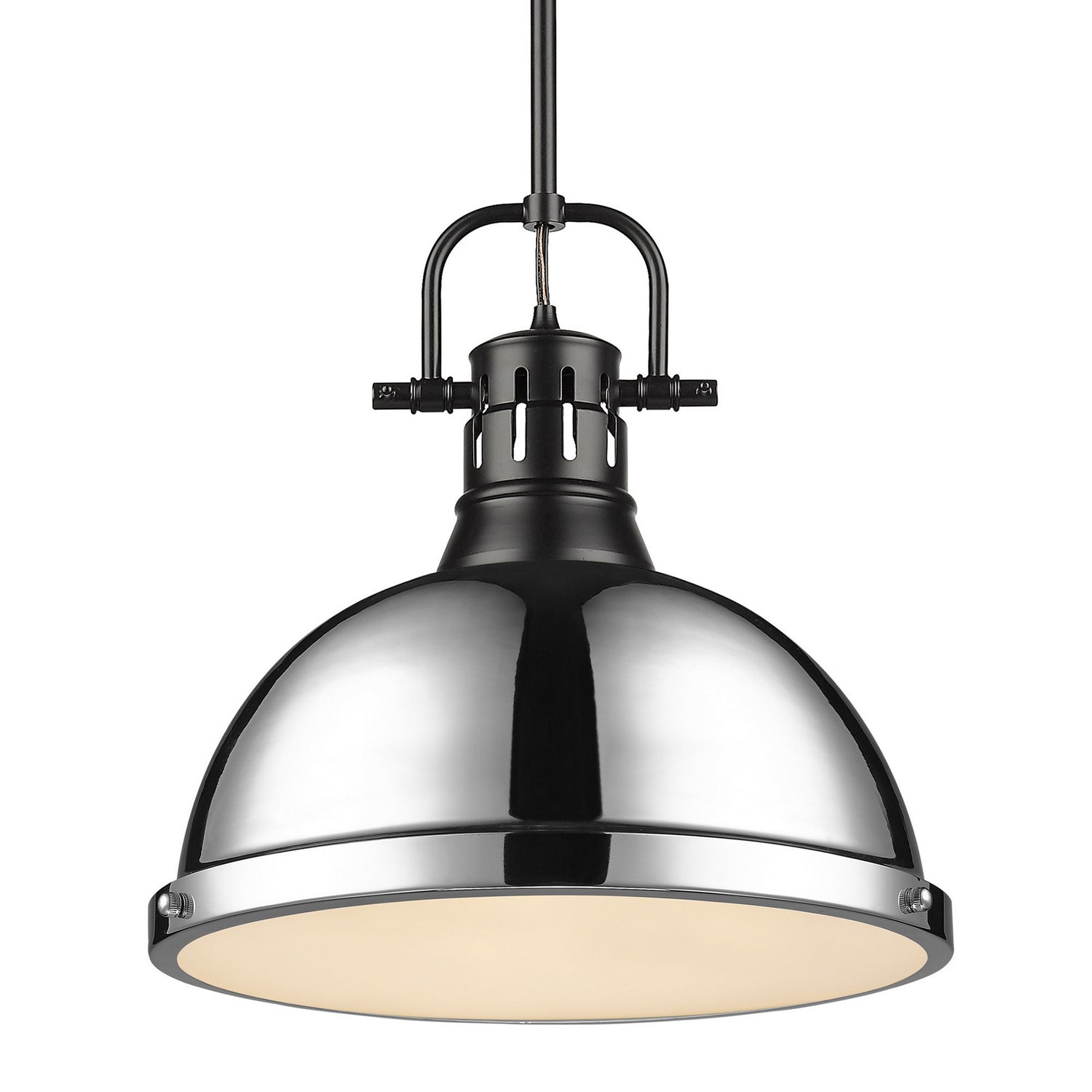 Golden - 3604-L BLK-CH - One Light Pendant - Duncan - Matte Black
